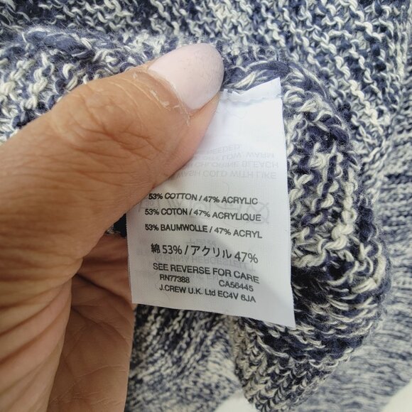 J.Crew Collection Sz L Womens Marbled Chunky Knit Casual Crew Neck Sweater Blue - Picture 5 of 7